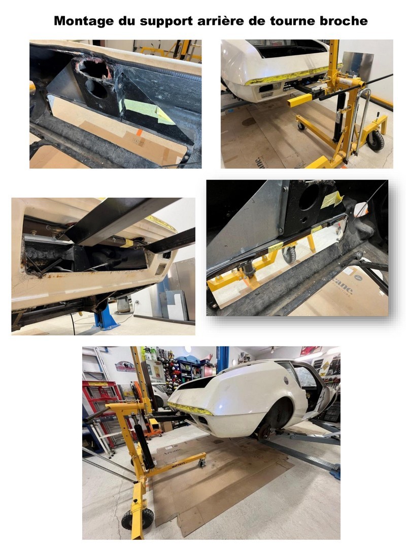 1038 Montage du support arriere de tourne broche
